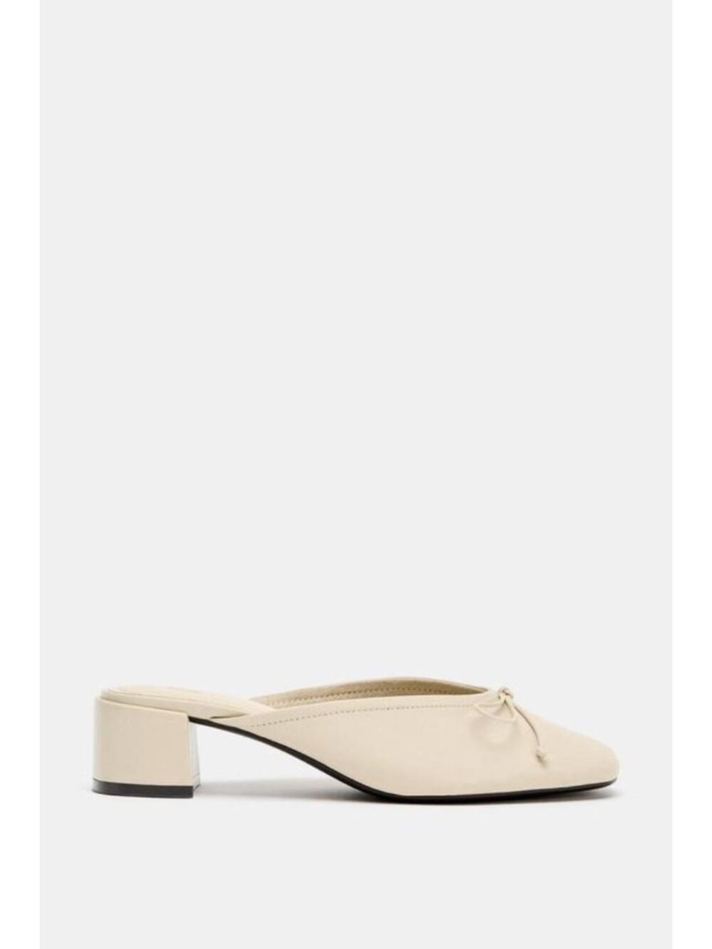 ZARA LEATHER SLINGBACK BALLET FLATS WITH BOW